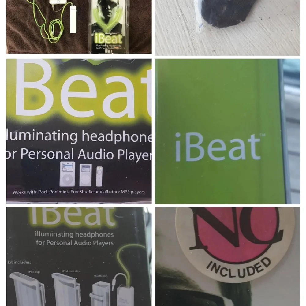 IBEAT Headphones ILLUMINATING Green made in USA NEW iBEAT Illuminatin Headphones